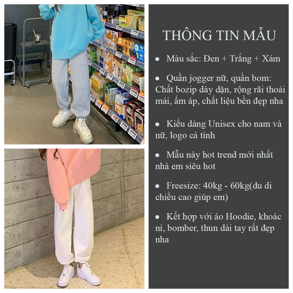 Quần jogger nữ chất tăm co dãn bo gấu Unisex Quần bom TRONBASIC trending - CUTE_ZOO
