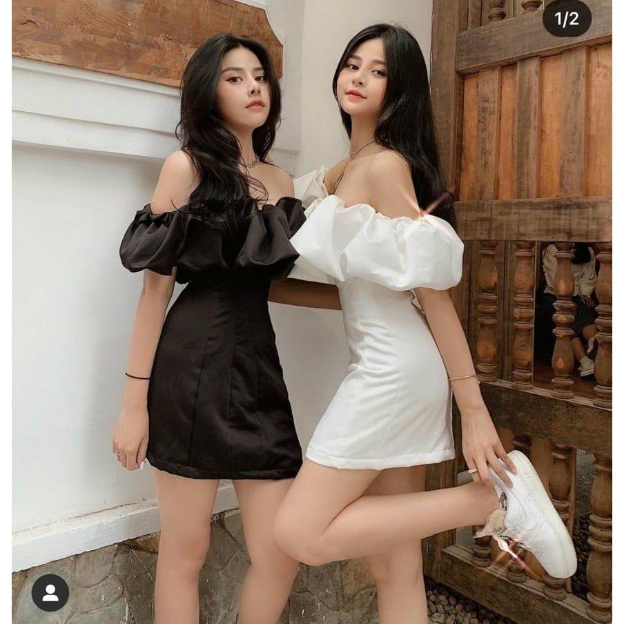 Đầm trễ vai nhún bèo Candy Dress