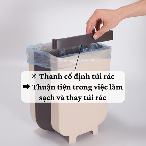 Thùng Rác Treo Tủ Bếp Gấp Gọn Treo Tường - Kichemo TRG01