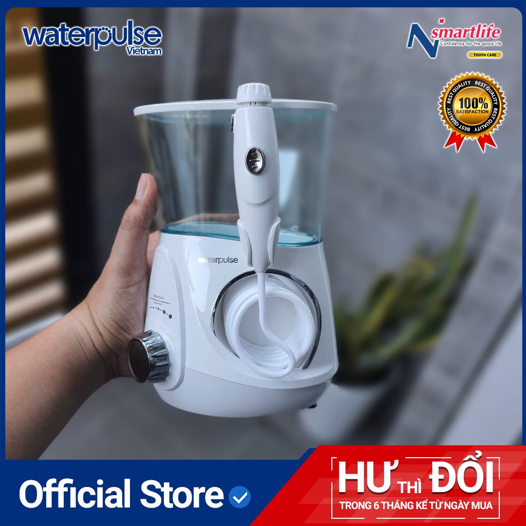 Máy tăm nước Waterpulse V600/V600G cho người răng niềng, răng sứ, Implant răng giúp hạn chế mảng bám, viêm nướu