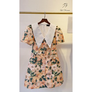 🍀váy gấm cổ trắng La Donna🍀