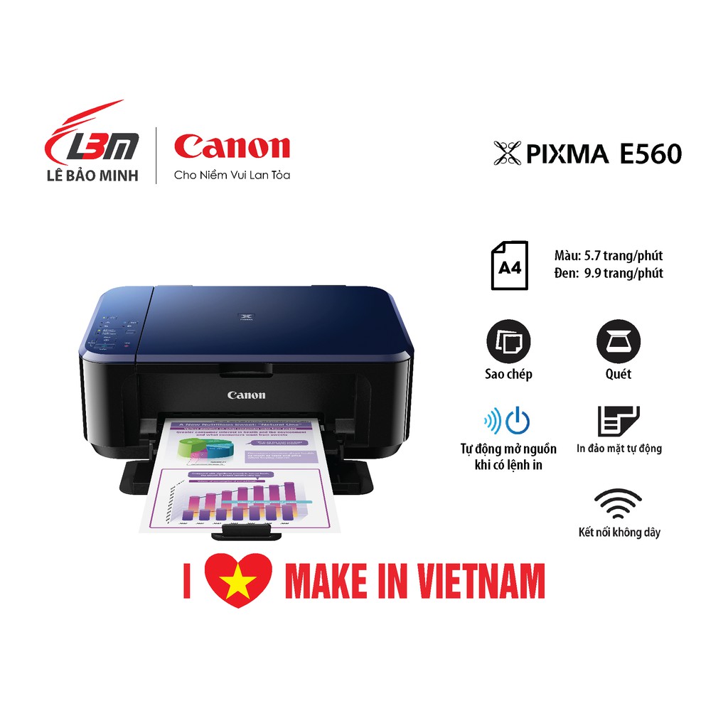 [Mã ELMALL300K giảm 5% đơn 500K] Máy in phun đa chức năng Canon E560.