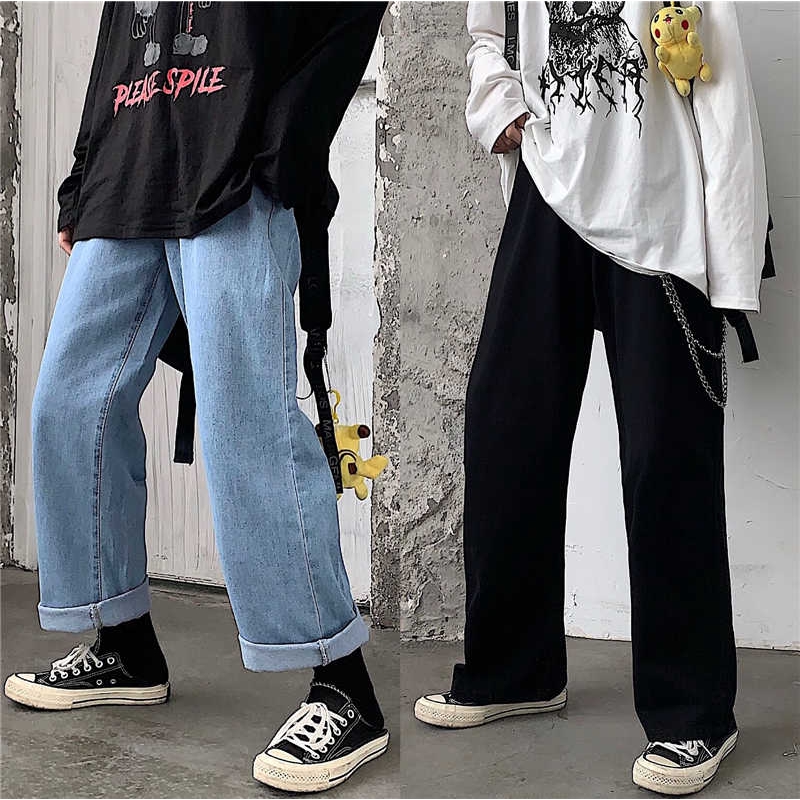 Quần jeans dáng rộng phong cách Hàn Quốc trẻ trung cá tính | BigBuy360 - bigbuy360.vn