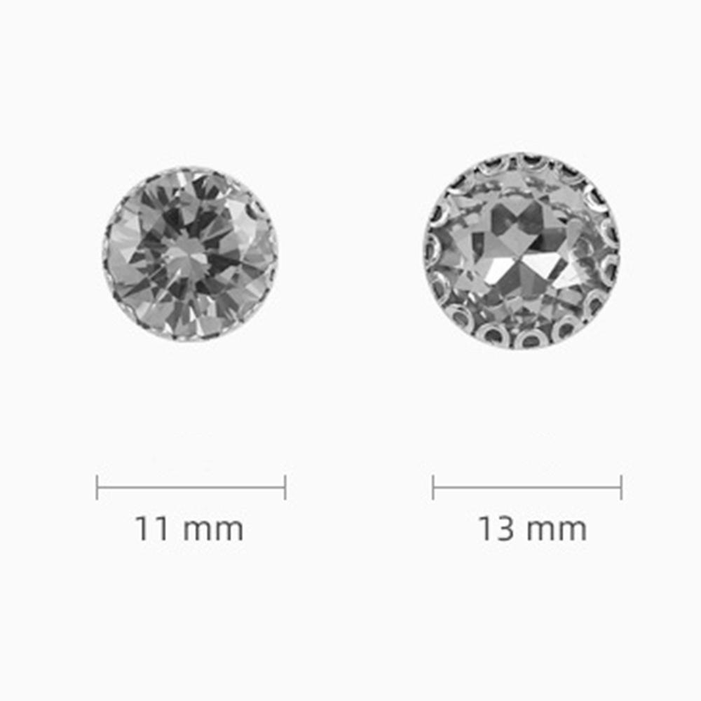 IVORY Khuy Măng Sét Tròn Không Cần Đóng Đinh Đính Đá Đơn Giản Cho Nữ