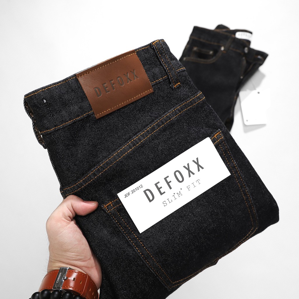 Quần jeans nam Defoxx slim fit giặt chân đen 201012 Foxxmen