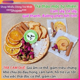 TRÀ CAM QUẾ - Gói nhỏ dùng thử - Trà Hoa Trà Thảo Mộc - Bổ Dưỡng, Đẹp Da, Thanh Lọc Cơ Thể