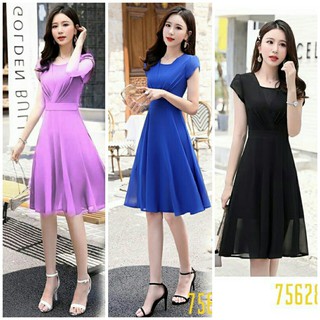Đầm xòe dự tiệc Chiffon xinh lung linh DX049