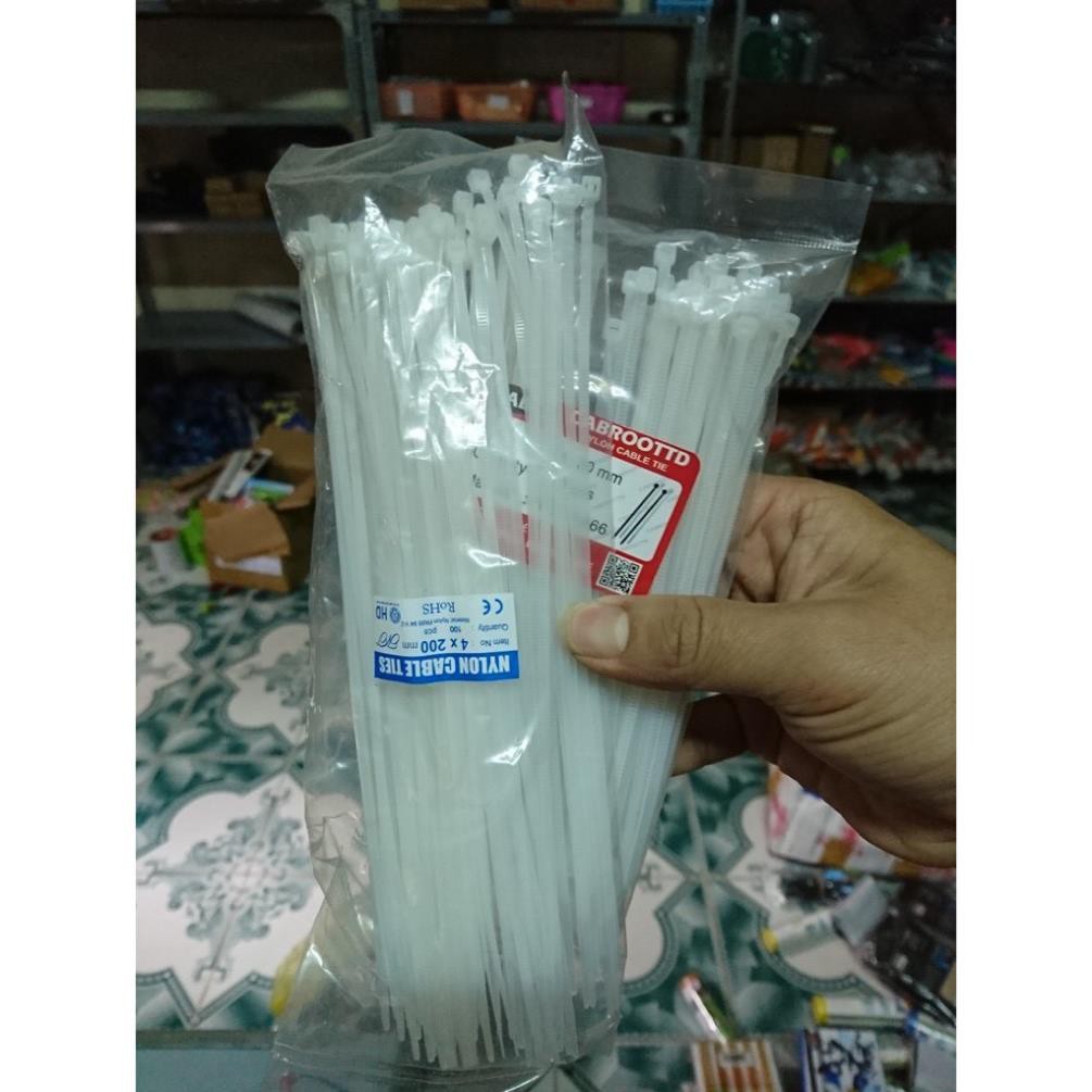 Túi 100 Dây Thít, Dây Rút, Lạt Nhựa 10cm, 15cm, 20 cm Trắng và Đen