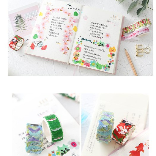Cuộn 200 sticker washi hình hoa anh đào trang trí ST185