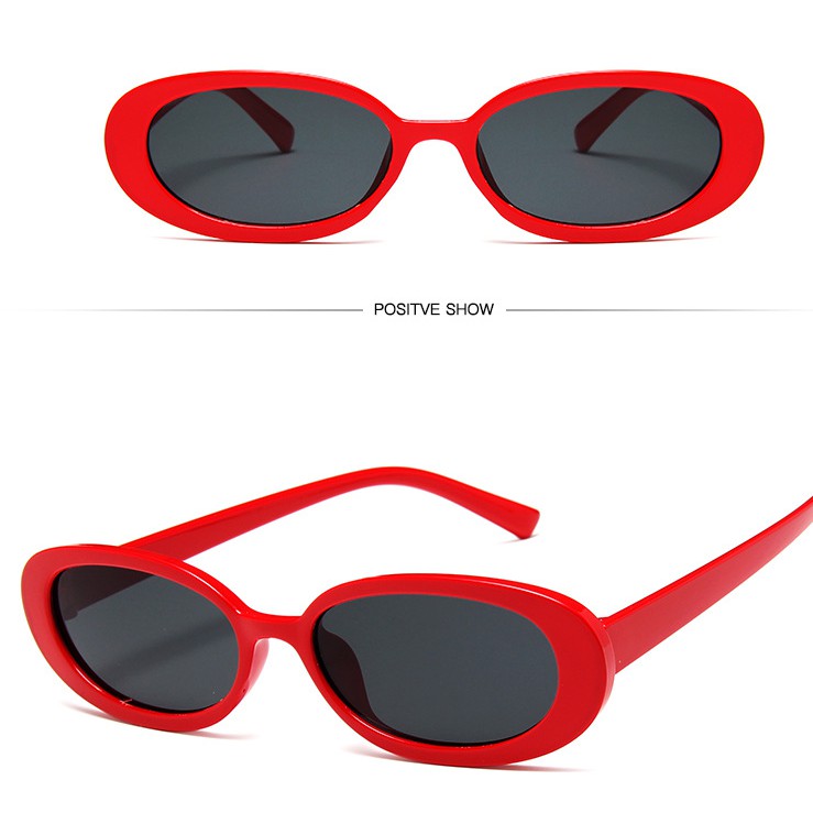 Kính mát gọng Oval bằng nhựa phong cách châu Âu mới cho nam và nữ