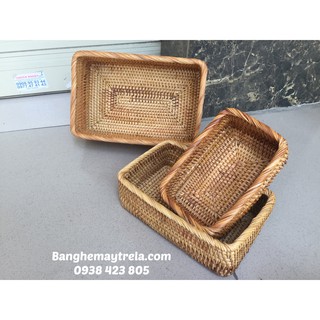Khay mây xiên chữ nhật