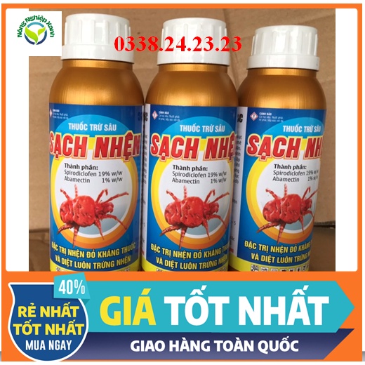 Thuốc trừ Sạch nhện đặc trừ nhện đỏ kháng thuốc, diệt luôn cả trứng hòa cho 500-600 lít nước