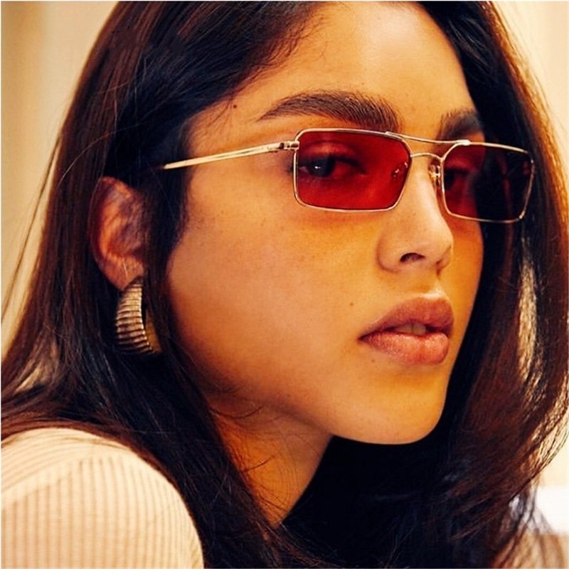 (KIQI-FASHION) COD Kính Mát Gọng Vuông Kim Loại Chống Tia UV Thời Trang Cho Nam Nữ