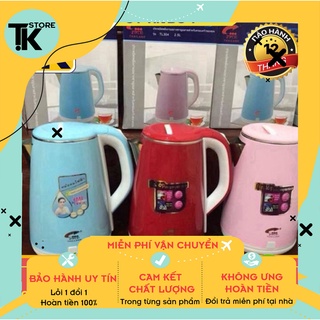 Ấm siêu tốc thông minh tiết kiệm điện, ấm siêu tốc 2 lớp JipLai Thái Lan 2.5L . .