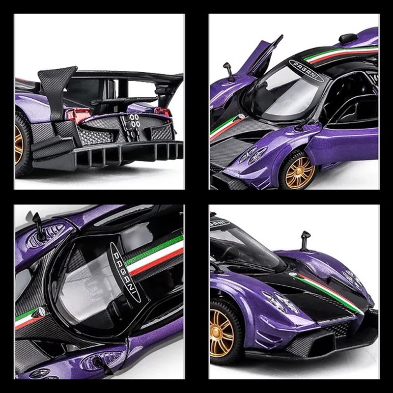 Mô Hình Xe Hơi Pagani Zonda Revolucion Có Đèn Và Âm Thanh Bằng Hợp Kim Tỉ Lệ 1: 31 Làm Quà Sinh Nhật Cho Bé Trai