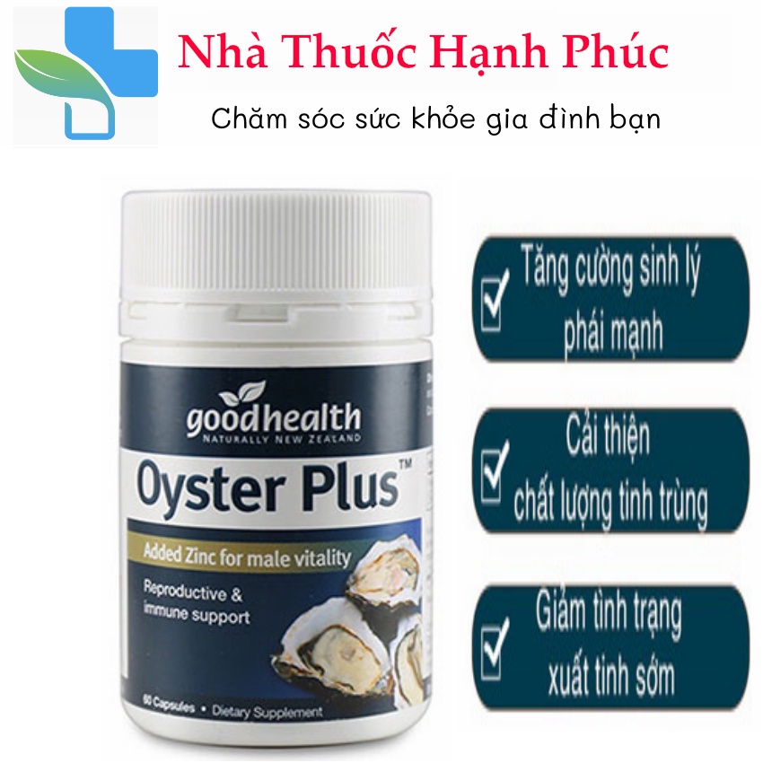Tinh chất hàu New Zealand Good Health Oyster Plus tăng cường sinh lý nam giới hộp 60v