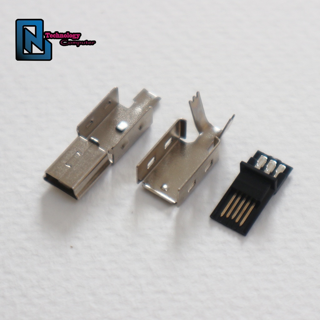 Đầu Mini USB Mạ Niken 3 Mảnh 5 Pin Dùng Làm Dây Truyền Dữ Liệu Sạc Custom Dây Phím Cơ