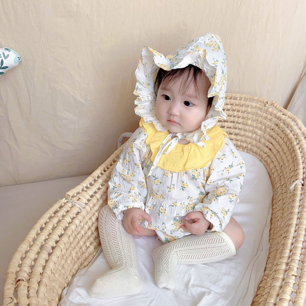 Bộ Quần Yếm In Hoa Xinh Xắn Cho Bé Gái