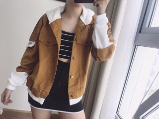 ÁO KHOÁC JEAN PHỐI NÓN NỈ