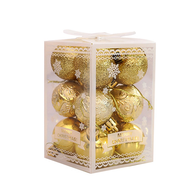 Set 12 Trái Châu Trang Trí Cây Thông Noel