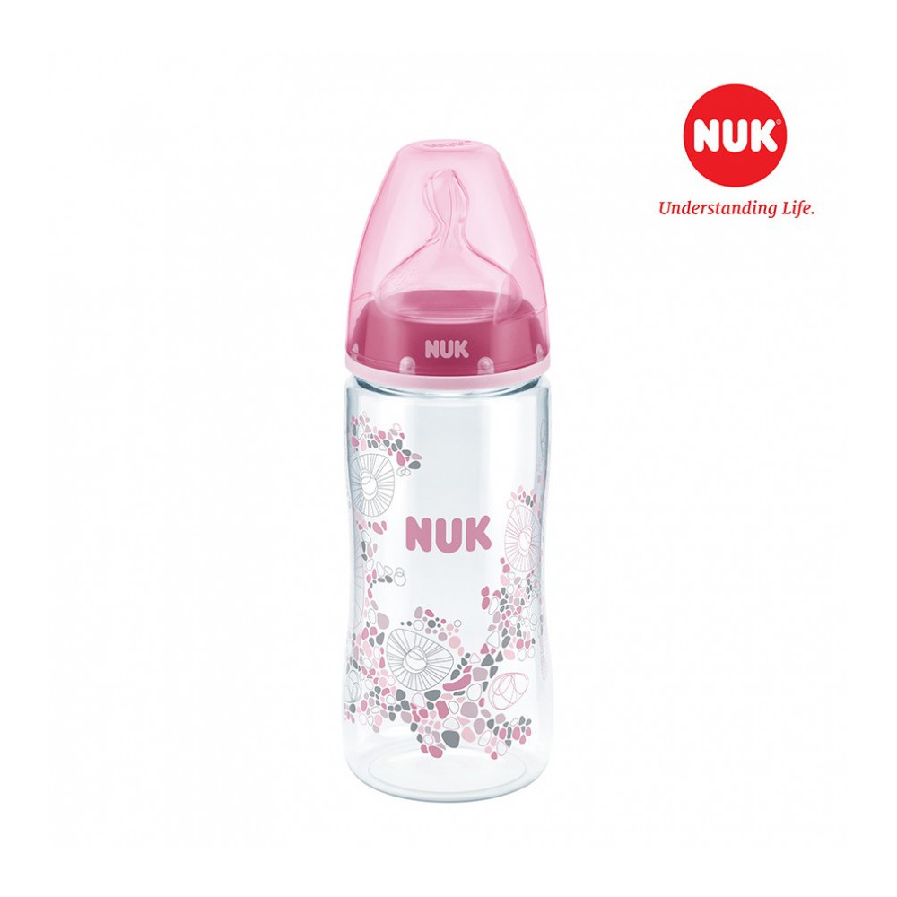 [Sản xuất tại Đức] Bình sữa Nuk PA 150-300ml núm ti Silicone size M