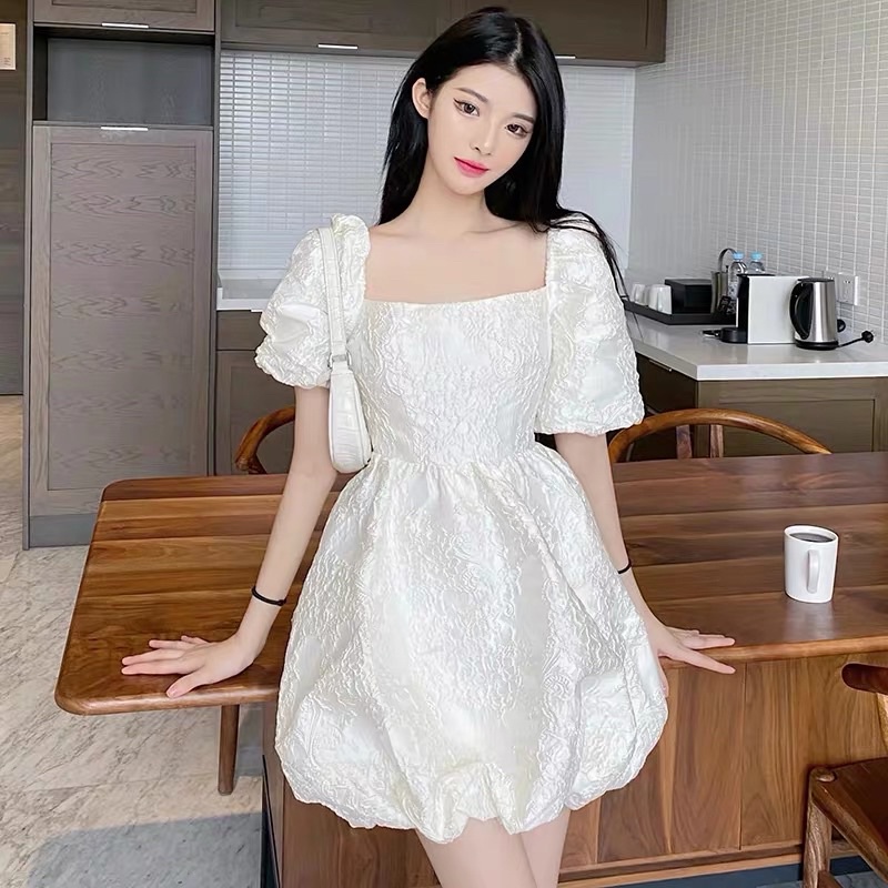 Đầm babydoll FANCY DRESS thắt nơ sau lưng cực xinh màu hồng/trắng Sam sam Boutique