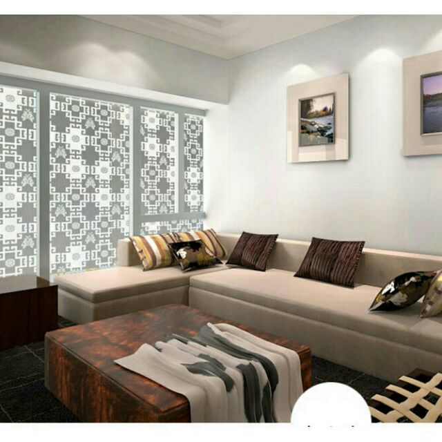 Giấy dán kính ô vuông nâu hoa văn - khổ 45cm