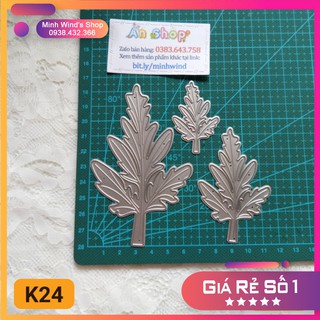 K24 - Khuôn Kim Loại Cắt Lá Cúc Đồng Tiền 3 Size To Nhỏ