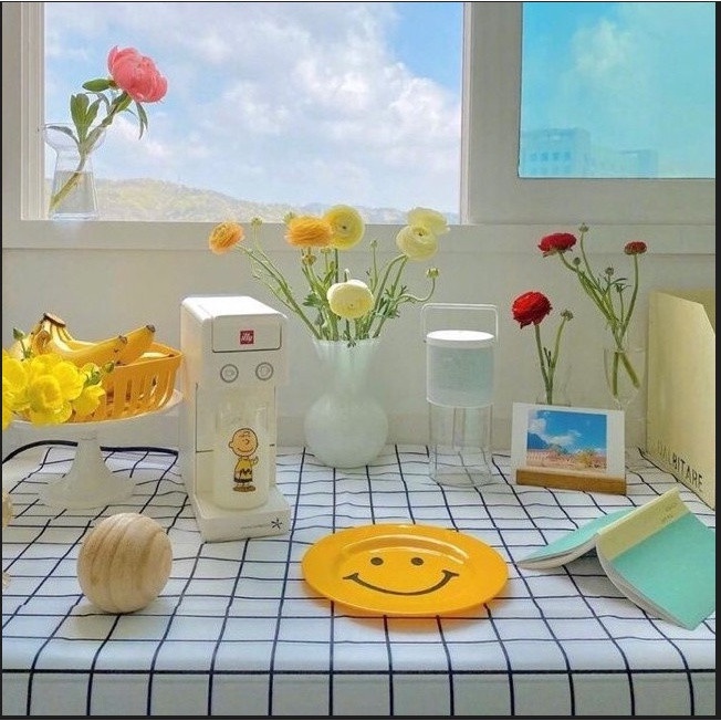 Tấm khăn trải bàn decor trang trí chụp ảnh dã ngoại nhựa pvc chống thấm nước vintage Sumio_offical chụp ảnh kẻ caro