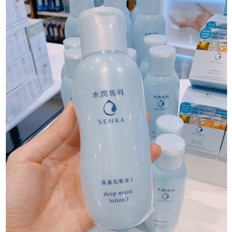 Gel rửa mặt dịu nhẹ, Nước cân bằng và Mặt nạ ngủ Senka Deep Moist cấp ẩm chuyên sâu chính hãng Nhật NPP Shoptido