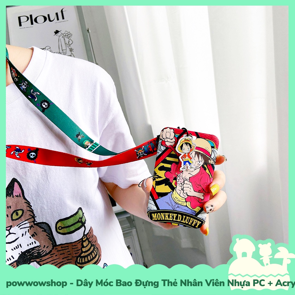 [Sẵn VN - Hỏa Tốc] Dây Móc Bao Đựng Thẻ Nhân Viên Nhựa PC + Acrylic Phong Cách Anime Manga One Piece