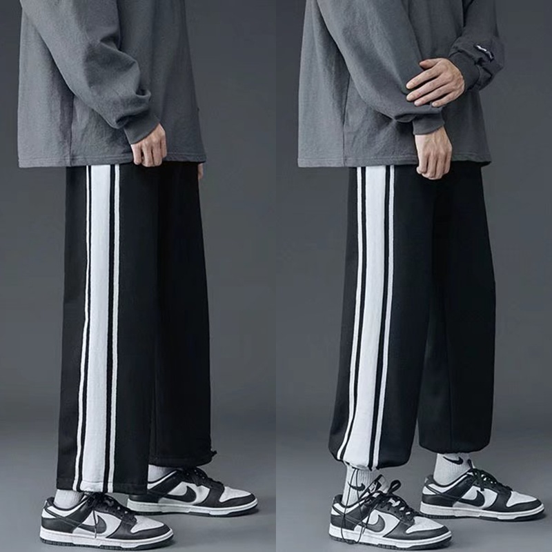 [S-3XL] Quần Thể Thao Ống Rộng Dáng Suông Thời Trang Xu Hướng Đường Phố Mùa Xuân Thu Cho Nam