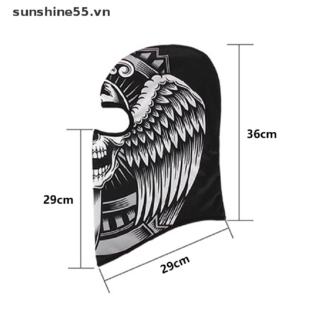 Khăn trùm đầu che cổ in hình đầu lâu bảo vệ toàn diện khi đi xe đạp / leo núi / câu cá