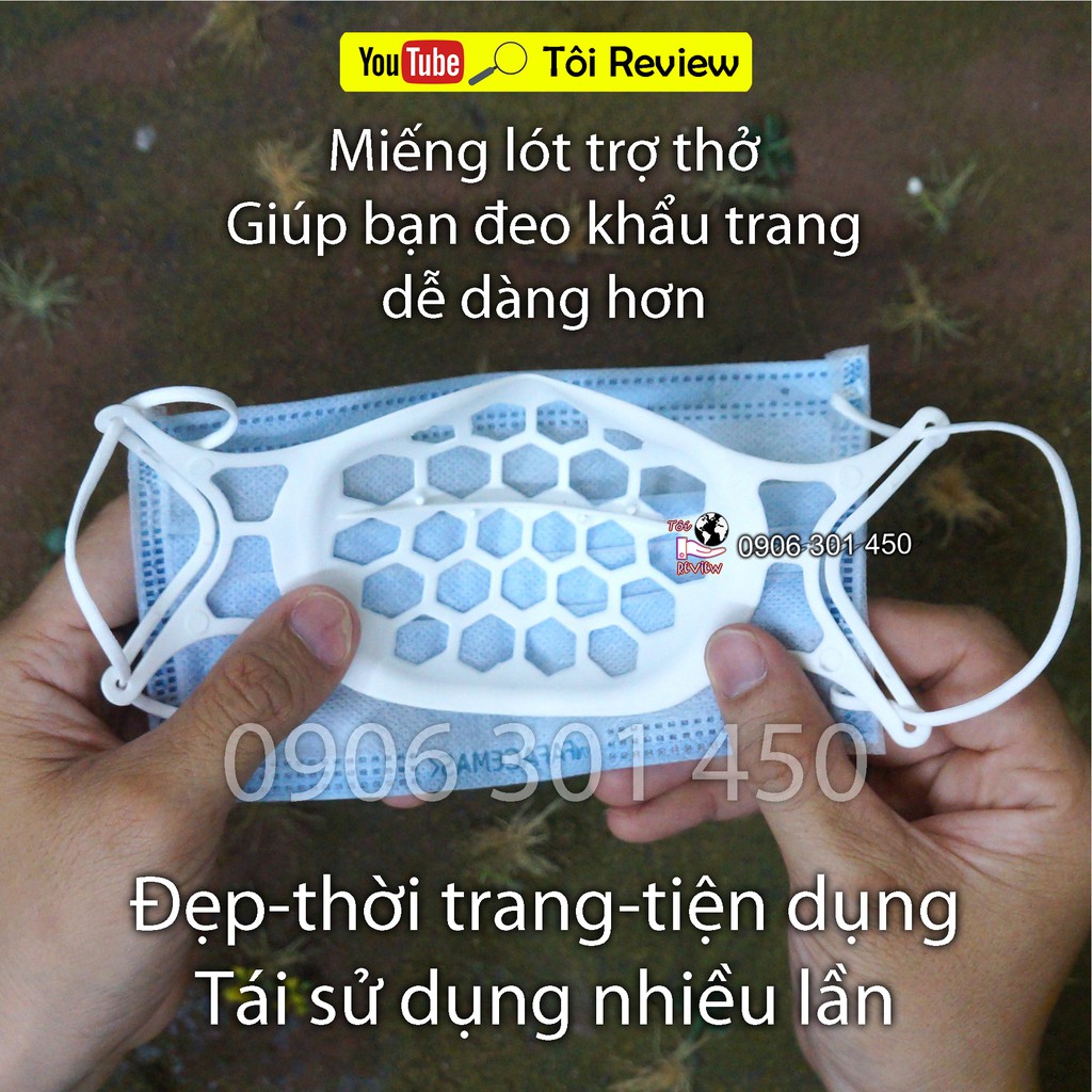 Đánh giá Miếng lót trợ thở cho khẩu trang, Giúp bạn đeo khẩu trang dễ dàng hơn, có thể tái sử dụng nhiều lần