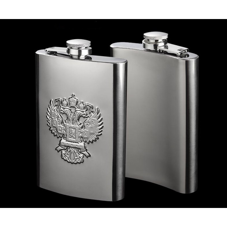Bình inox đựng rươu mini dung tích 250ml phong cách nga logo đại bàng