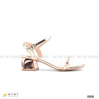 8906 Sandal quai trong  gót vuông 5p mymy shoes