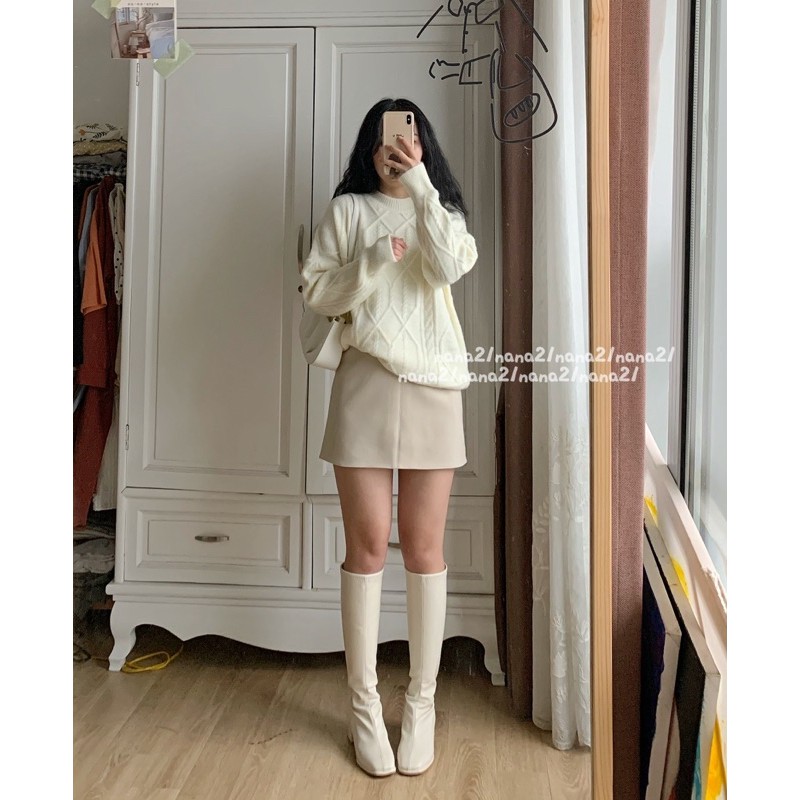 Áo len vặn thừng pha thun