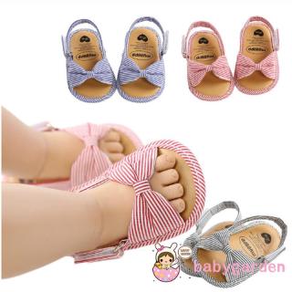 Giày sandal vải bố đính nơ cho bé gái