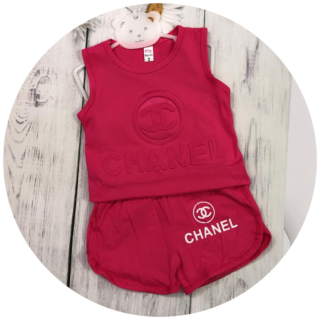 [XẢ HÀNG] Bộ Quần Áo Ba Lỗ Bé Gái - Logo Nổi Sắc Nét - Hàng Quảng Châu Cao Cấp