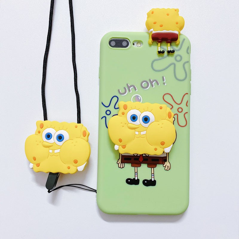 Ốp Lưng In Hình Spongebob Có Dây Đeo Xinh Xắn Cho Samsung J2 J3 J4 J5 J6 J7 Prime Plus 2015 2016