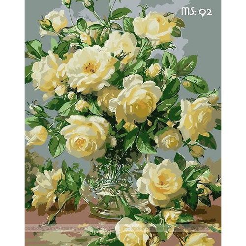 Tranh tô màu số hóa Madoca có khung 40x50cm Hoa Hồng Ngát Hương