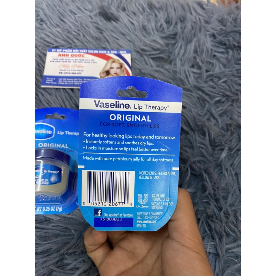 KEM DƯỠNG ẨM CHỐNG NẺ MÔI VASELINE 7G KHÔNG MÀU