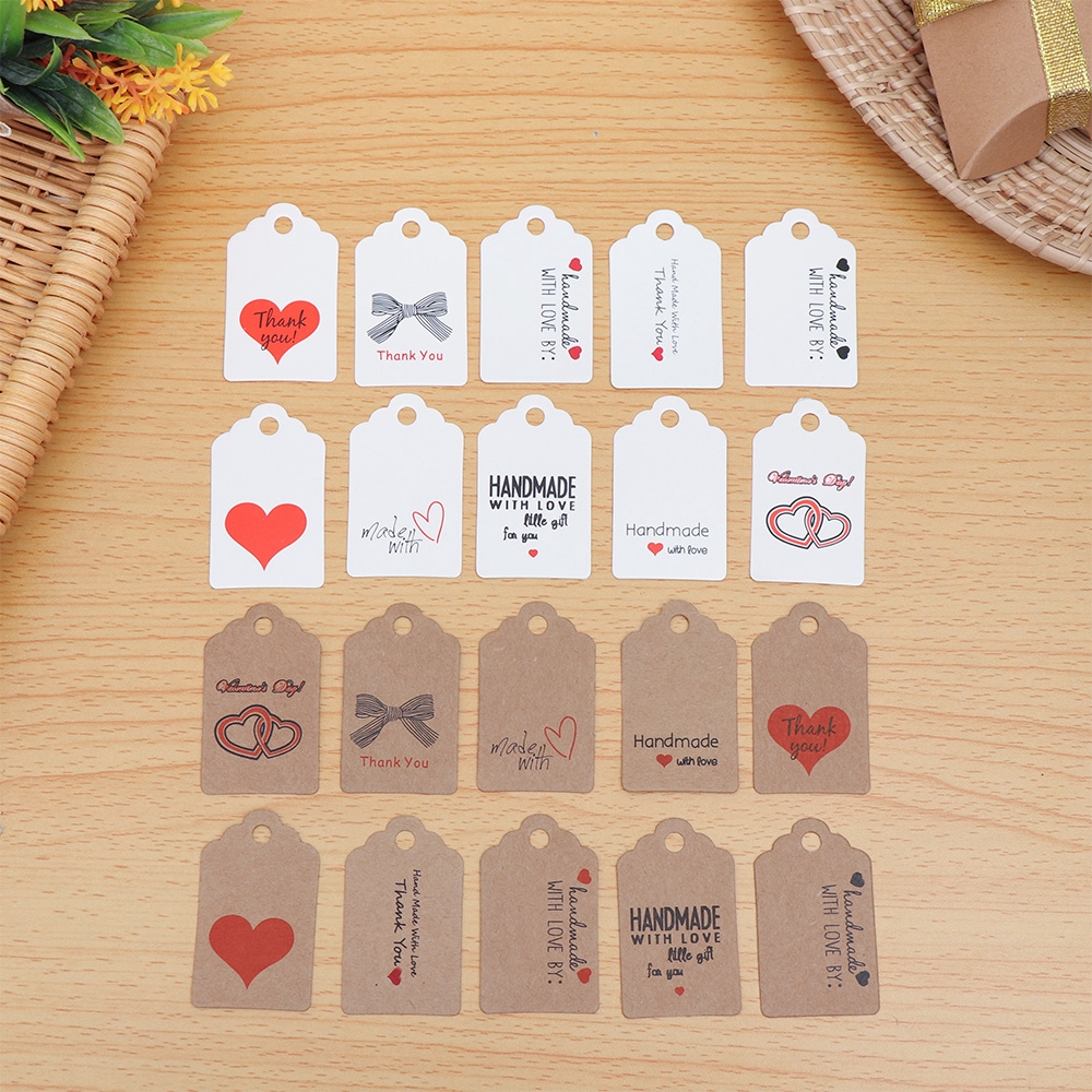 Bộ 100 cái thẻ gỗ gắn quà tặng tiệc cưới dễ thương