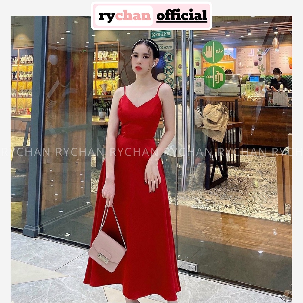 Đầm Maxi Đi Chơi 2 Dây Đỏ Thắt Nơ Lưng Quyến Rũ, Đầm Maxi Hở Lưng Đi Biển [Ảnh Thật Cuối] - DX0014