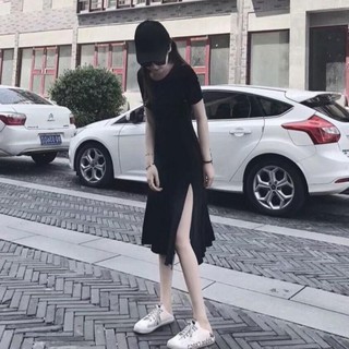 Đầm Nữ Ngắn Tay Màu Đen