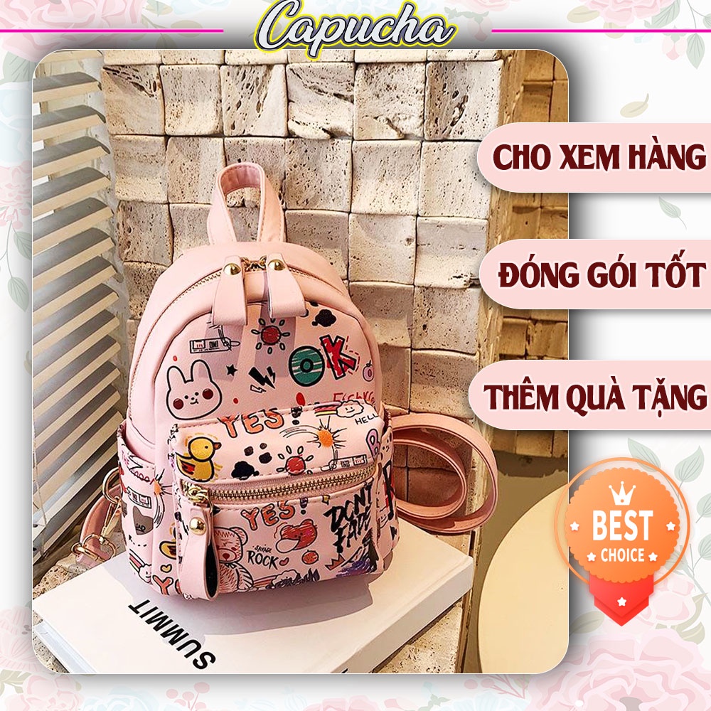 Ba lô nữ thời trang họa tiết so cute cực kì dễ thương Capucha BL10