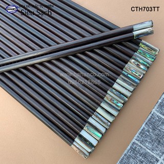 Đũa gỗ trắc đầu ốc bào ngư úc đũa sạch, an toàn cho sức khỏe - cth703tt