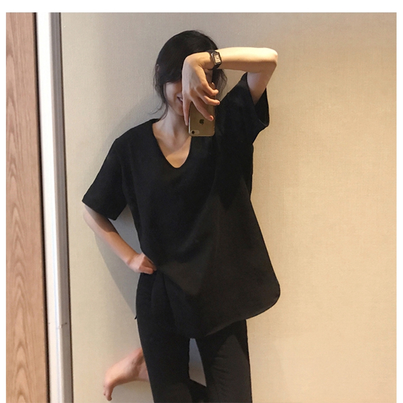 SUXI Áo thun tay ngắn dáng rộng phong cách Hàn Quốc năng động xinh xắn dành cho nữ