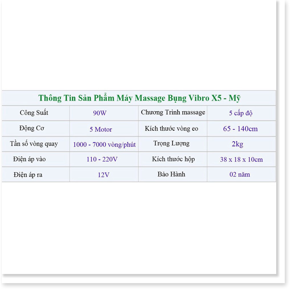 ✔️✔️ Đai Massage Rung Nóng Tan Mỡ-Giảm Béo Vibor X5 Cao Cấp Chính Hãng-Mỹ, Máy massage tập thể hình giảm béo tại nhà