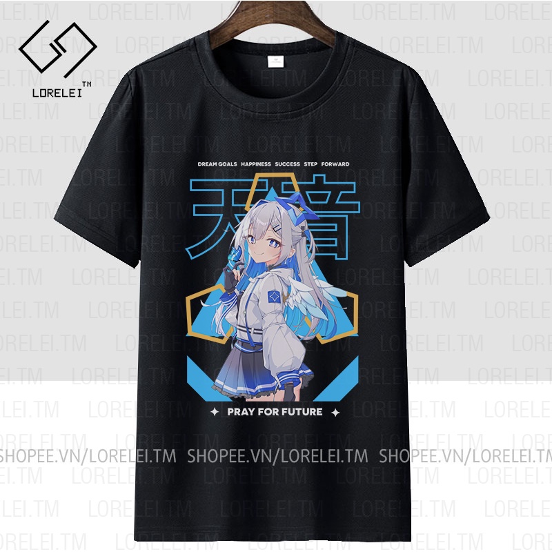 Áo thun Hololive Amane Kanata (Black) ngắn tay